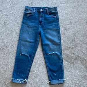 BDG Distressed Blue High-Rise Mom Jeans